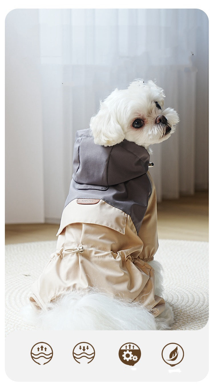Dog Hooded Jacket and Raincoat, Windproof & Waterproof, Multiple size