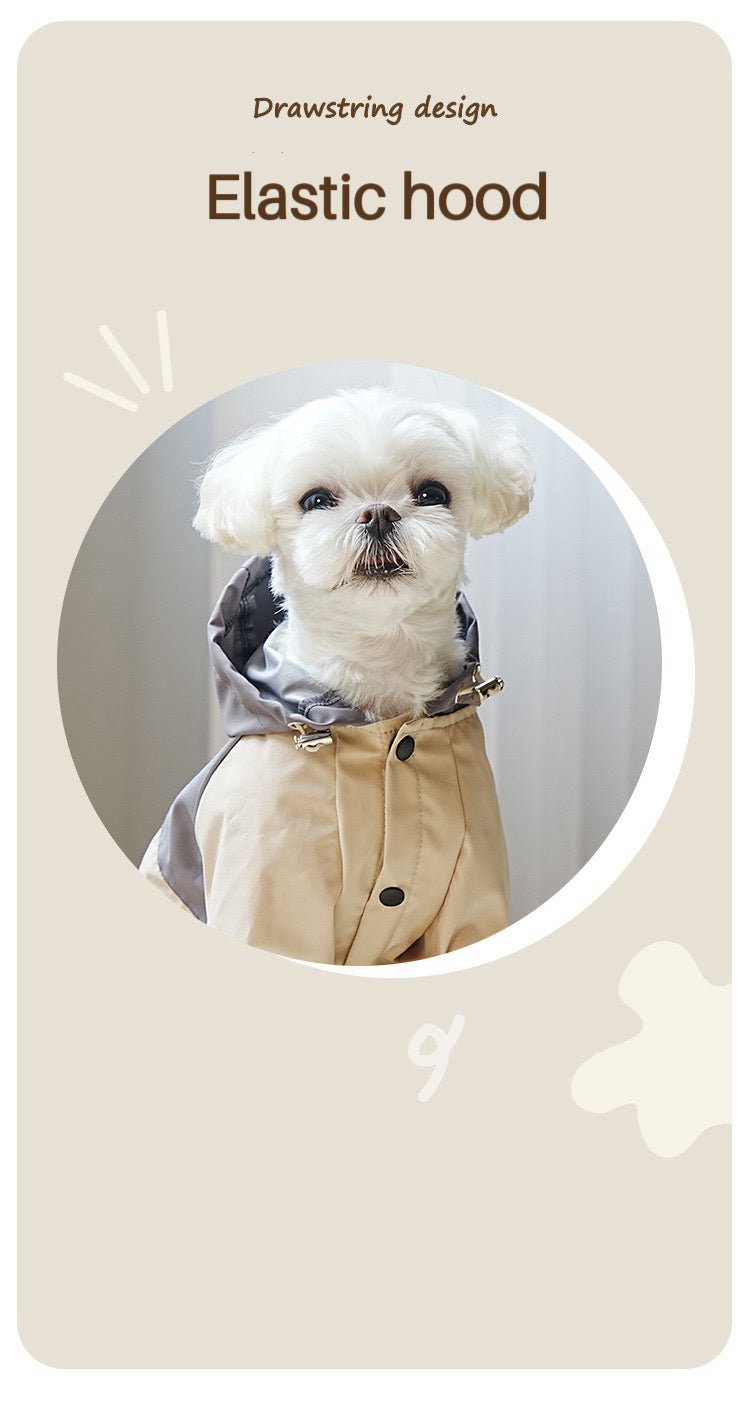 Dog Hooded Jacket and Raincoat, Windproof & Waterproof, Multiple size