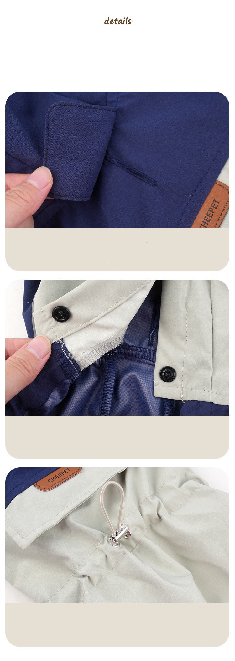 Dog Hooded Jacket and Raincoat, Windproof & Waterproof, Multiple size