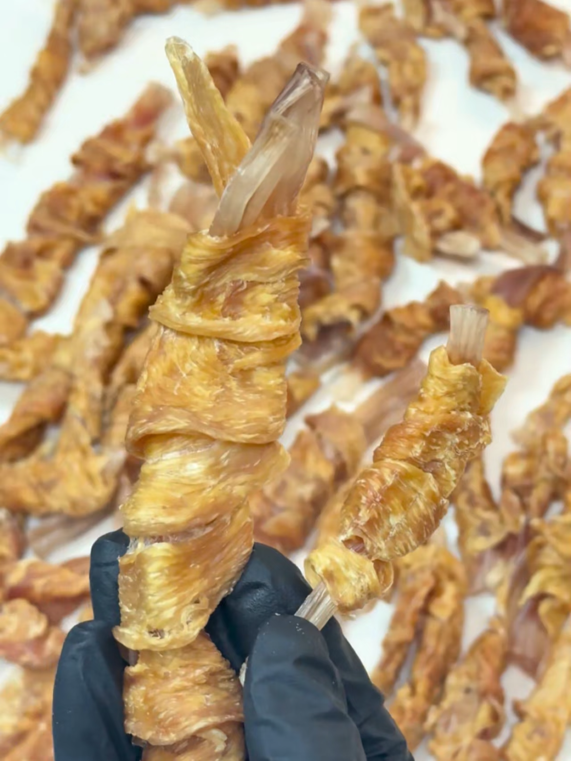 Chicken-Wrapped Ostrich Tendon Fries – Crunchy Natural Dog Chew Treats