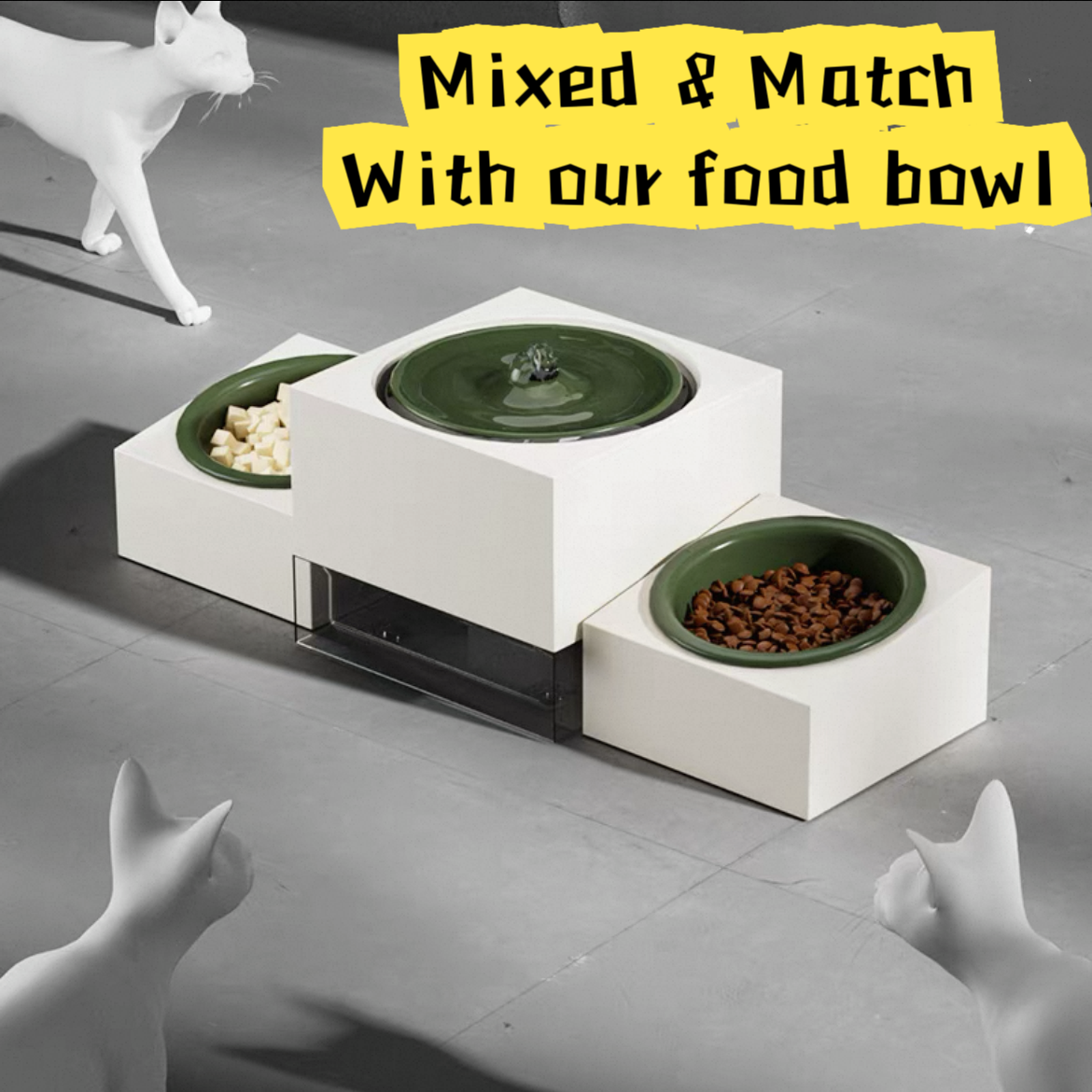 Smart Ceramic Pet Water Fountain 2L Big Capacity