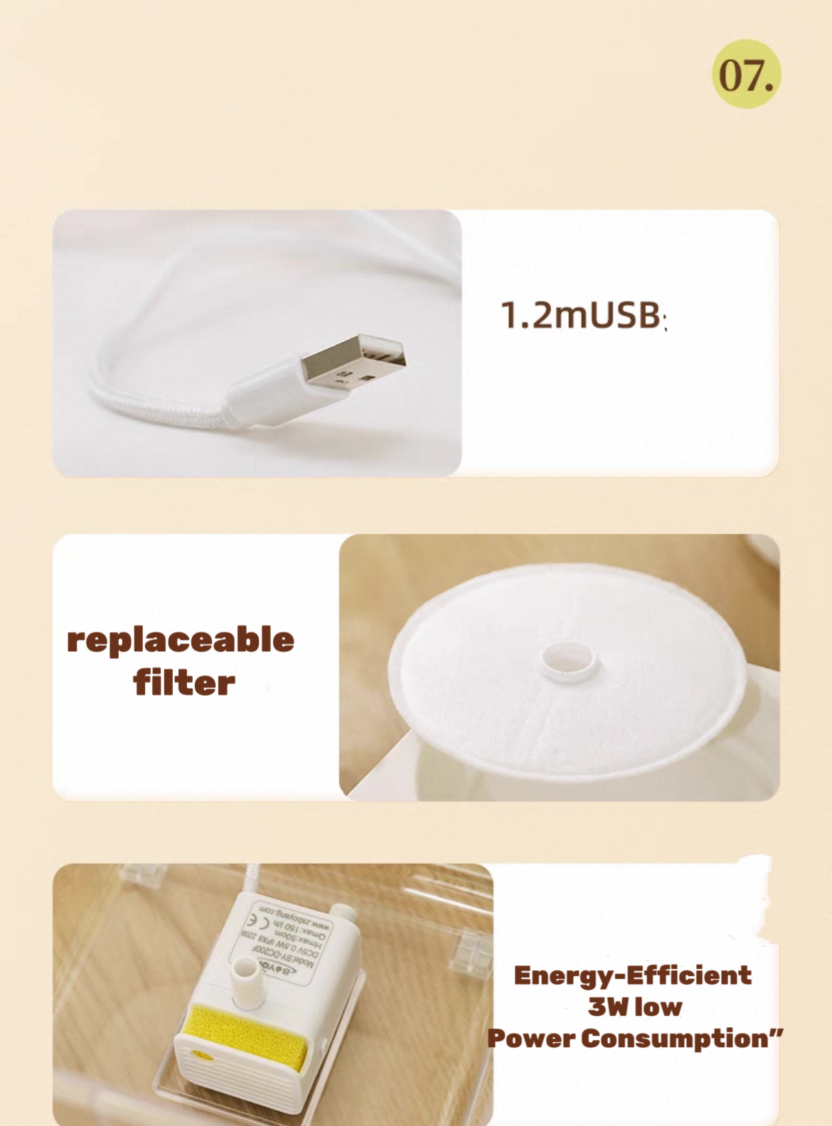 Smart Ceramic Pet Water Fountain 2L Big Capacity