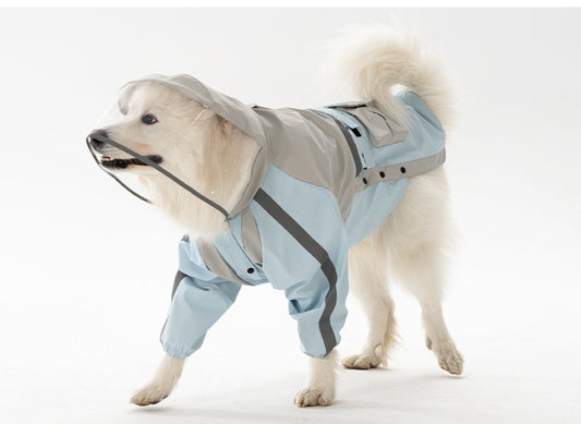 Dog Hooded Raincoat Jacket - for large dogs