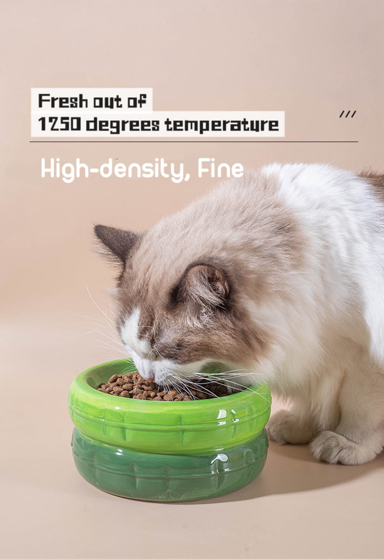 Dual Macaron Ceramic Pet Bowl - Food bowl and Water bowl