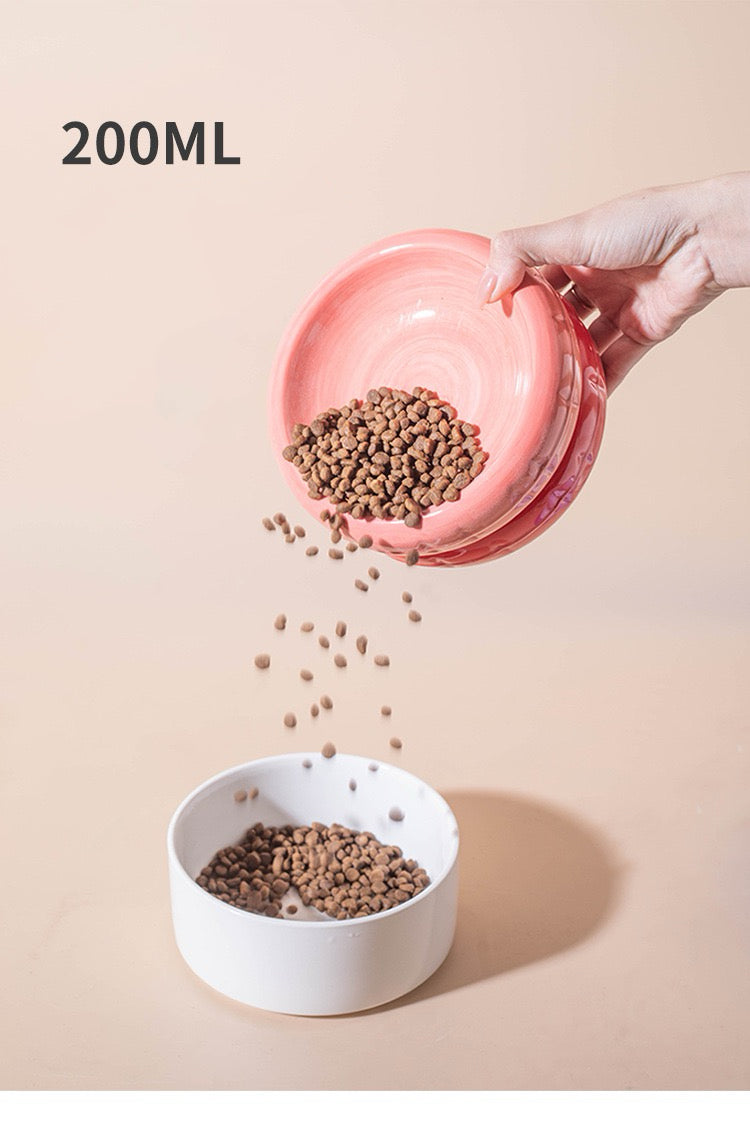 Dual Macaron Ceramic Pet Bowl - Food bowl and Water bowl